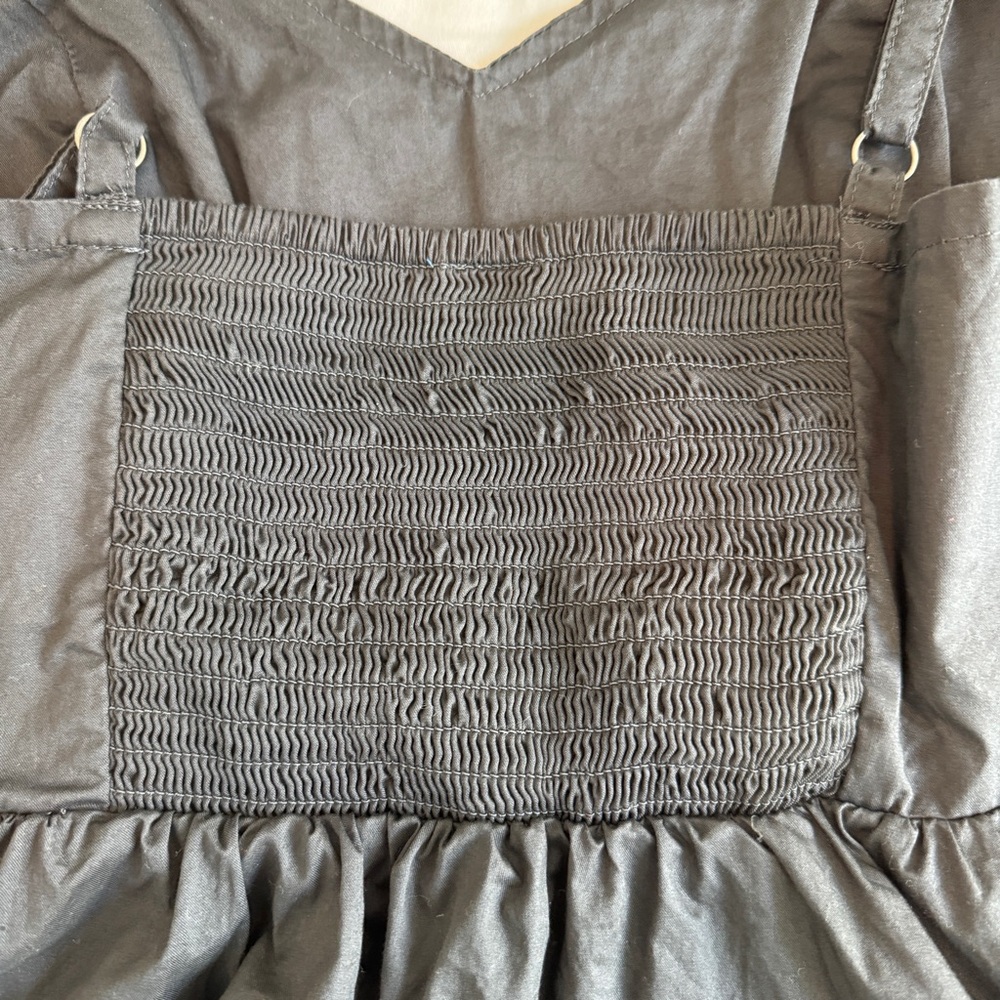 Old Navy Women's Smocked Babydoll Cami Swing Top Size M Gray Charcoal Cotton - Picture 9 of 13